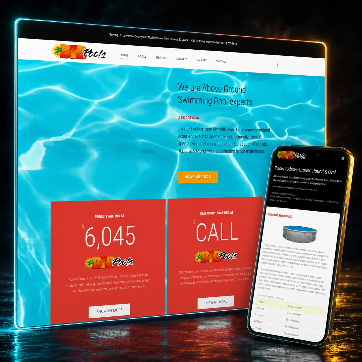 Btb Pools — responsive ecommerce work