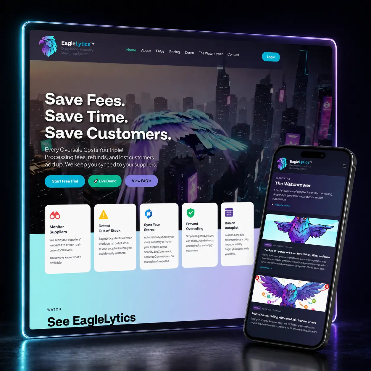 Eaglelytics — responsive ecommerce work