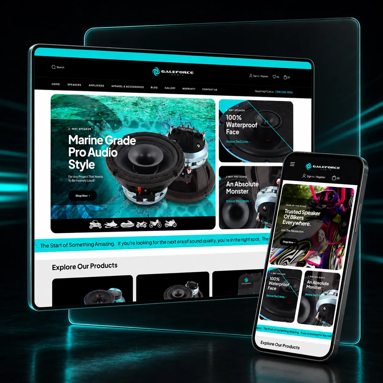 Galeforce — responsive ecommerce work