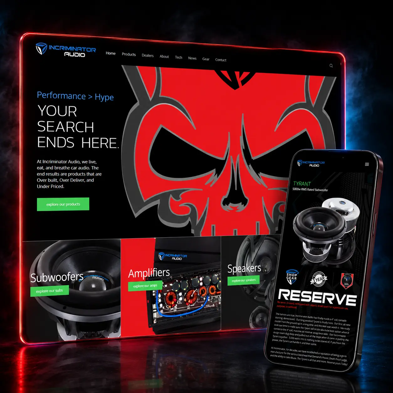 Incriminator Audio — responsive ecommerce work