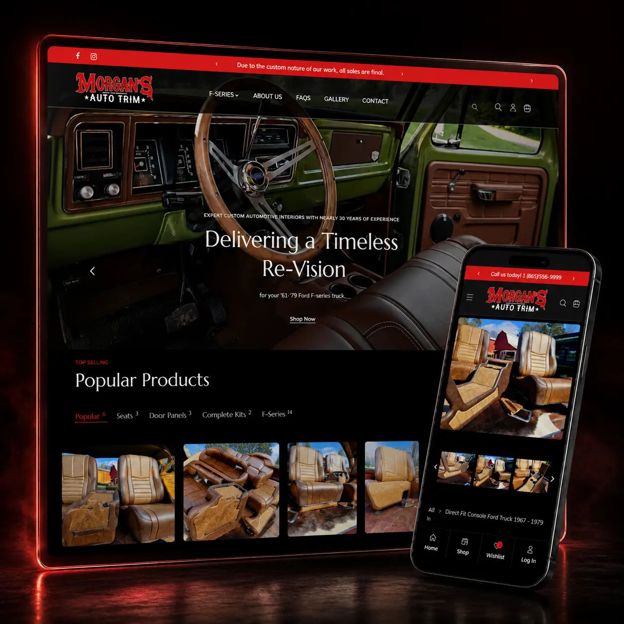 Morgans Auto Trim — responsive ecommerce work