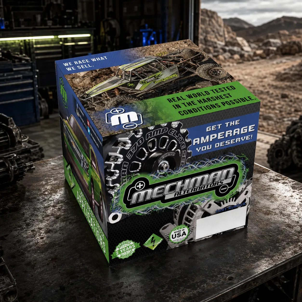 Mechman Offroad Box — packaging and physical brand work