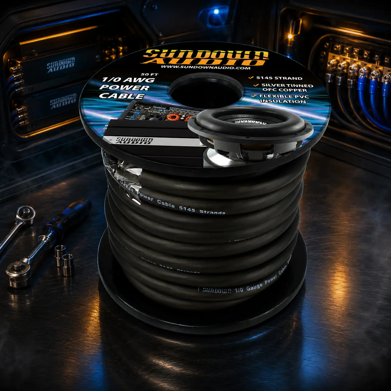 Sundown Black Wire — packaging and physical brand work
