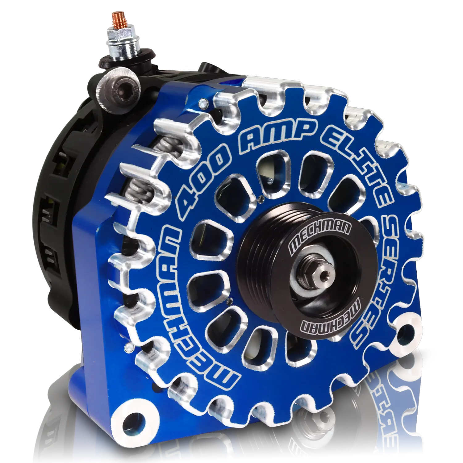 Mechman Blue Alternator — studio product photography
