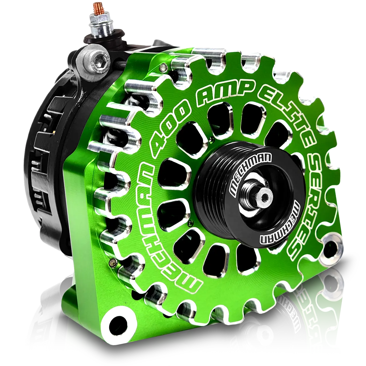 Mechman Green Alternator — studio product photography
