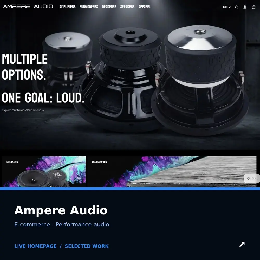 Ampere Audio — website design work