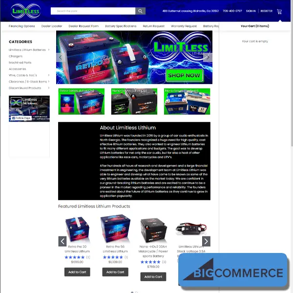 Limitless — website design work