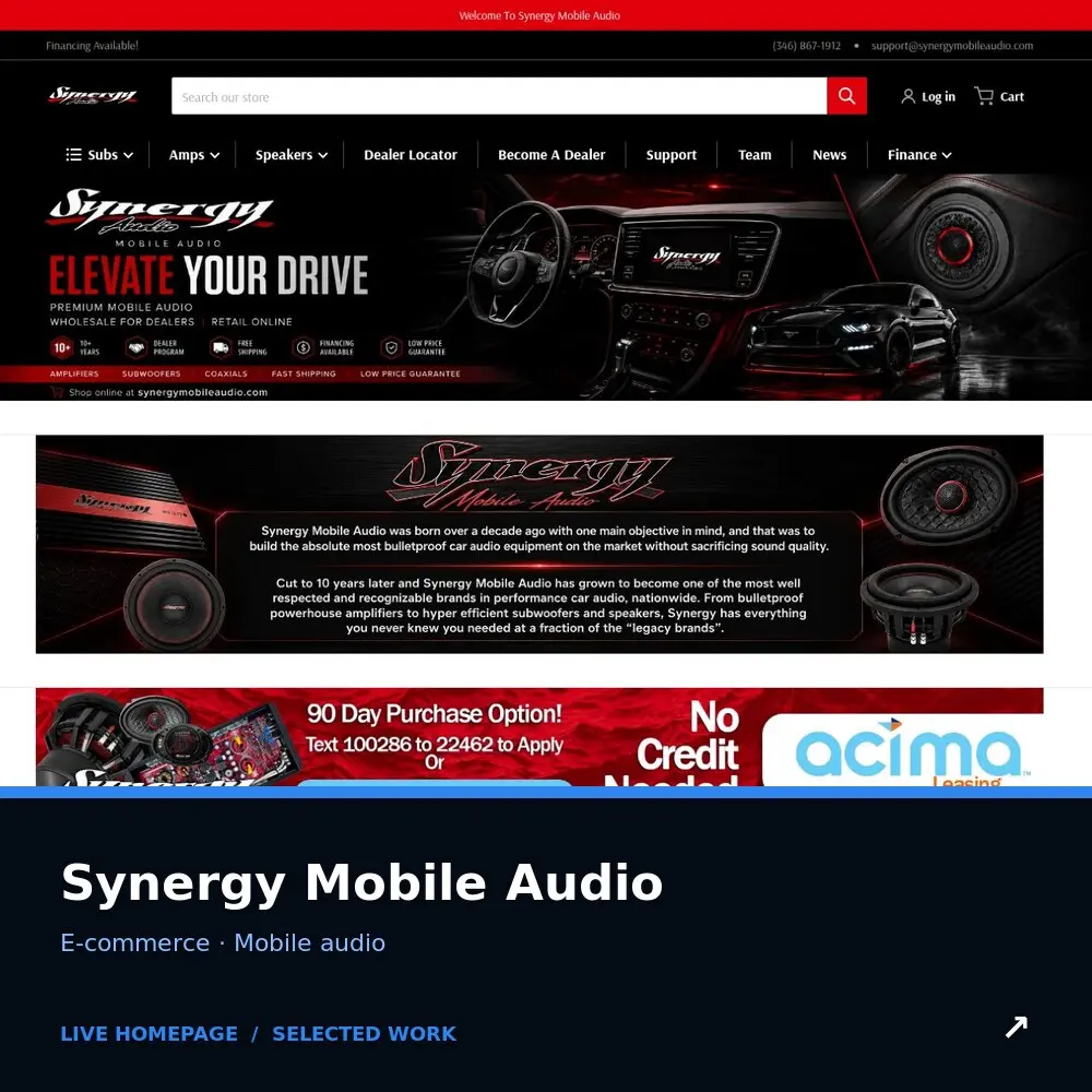 Synergy — website design work